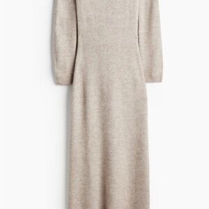 Elegant Beige Knit Dress